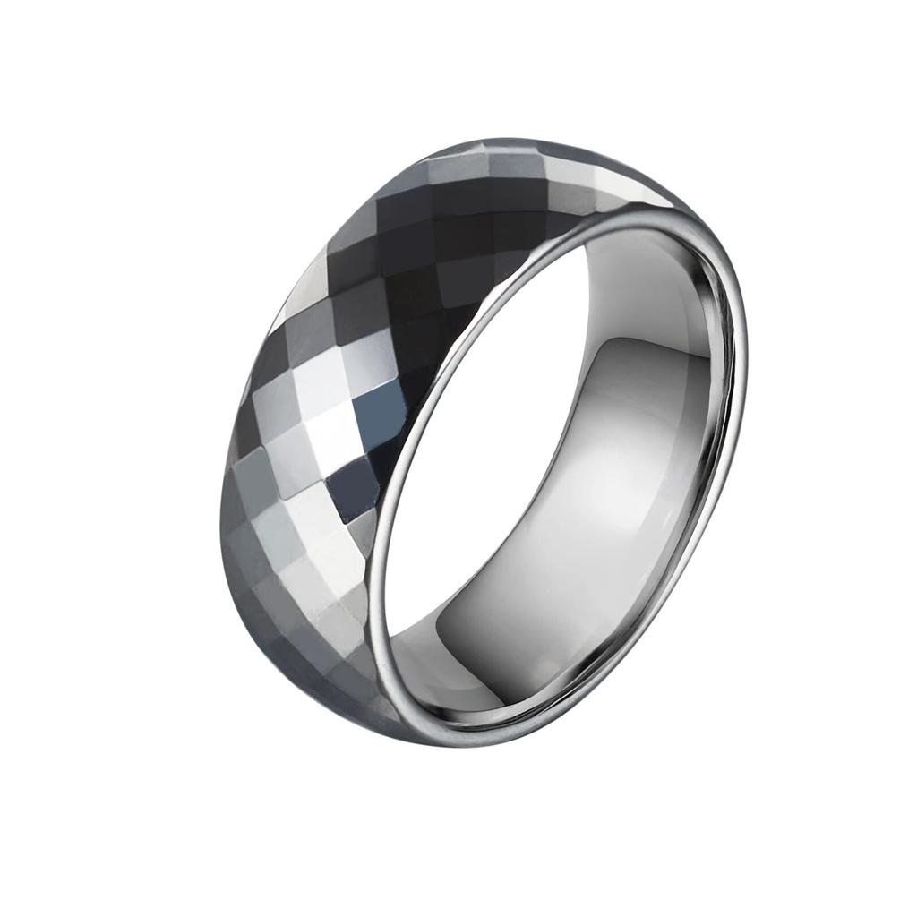 Ikuinen Anti-scratch Tungsten Carbide Rings for Women Men Glowing 8mm Wide Finger Engagement Minimalist Jewelry Waterproof