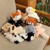 Cute Adorable Mini Animal Plush Toys Lying Rabbit Fox Elephant Capybara Panda Penguin Doll Creative Table Car Decor Pillow Gift