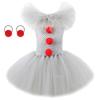 Pennywise Costume Kids Girls, Halloween Clown IT Cosplay Tutu Dresses With Gloves And Red Hairpin, Children Fancy Dress Clothing For Carnival Party Ho