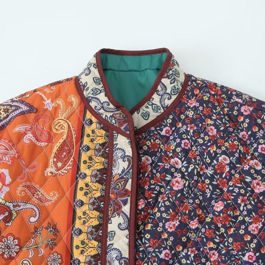 Vintage Print Women's Cotton Jacket 2025 - New Autumn/Winter Casual Loose Coat