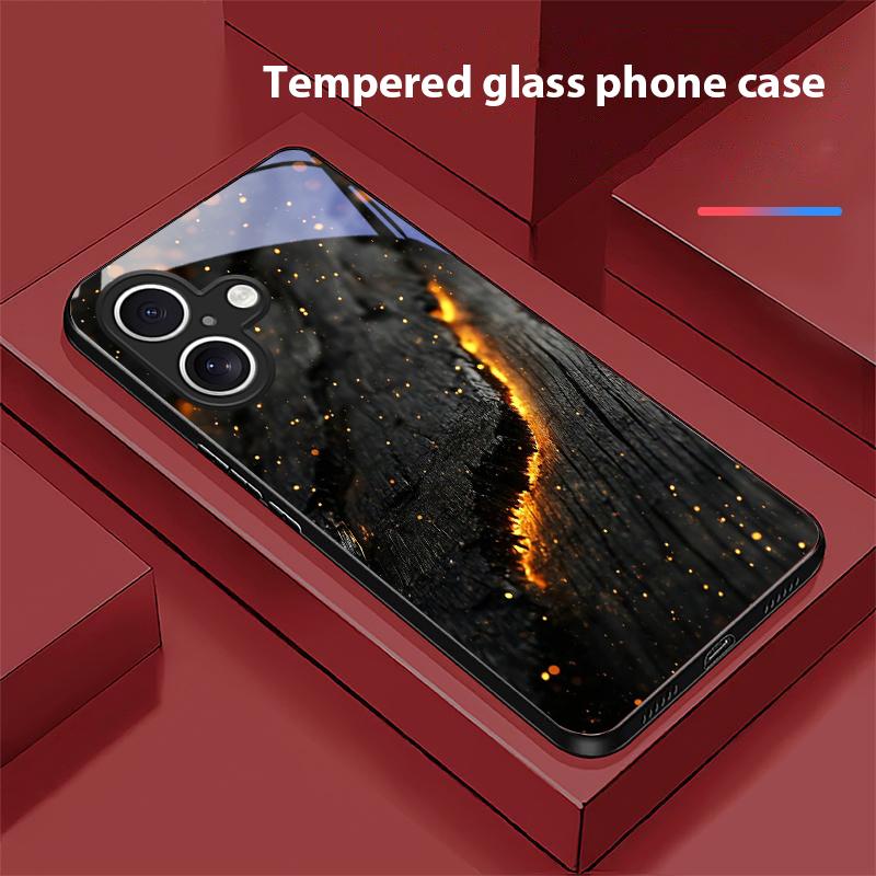 High Mountain Flow Dla Apple IPhone 16E 16 E 11 13 15 P Ro 14 Pro Max 12 Mini 7 8 Plus XR X XS Czarne Szkło Hartowane Etui na Telefon