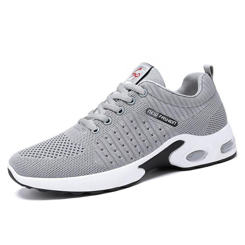 Cross-Border Plus Size Men's Summer Fly-Knit Air Cushion Sneakers - Breathable Casual Mesh Running Shoes