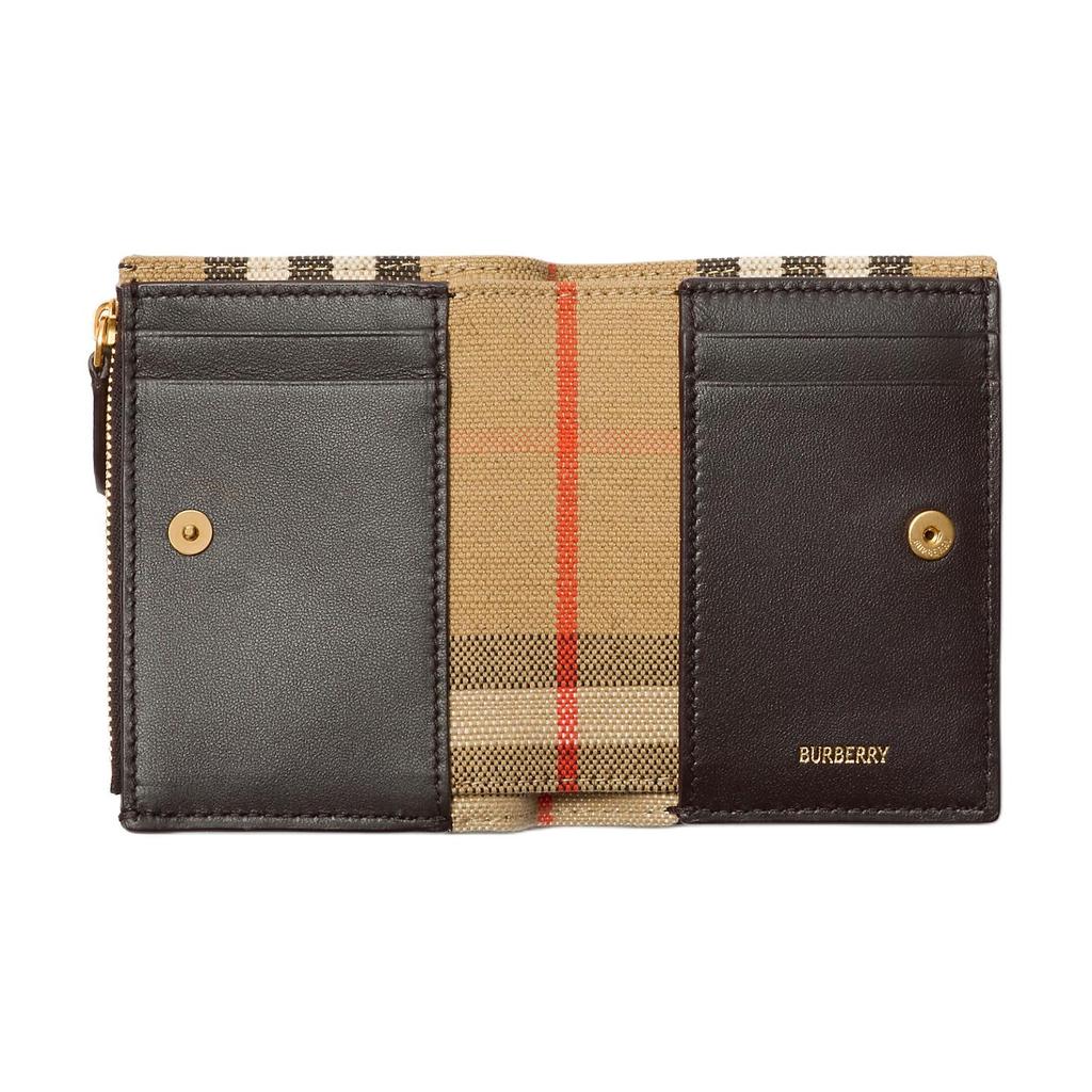 Burberry Bloomsbury Metallic Knight Embossed Leather Wallet Women Wallet Mud-Brown 81196961