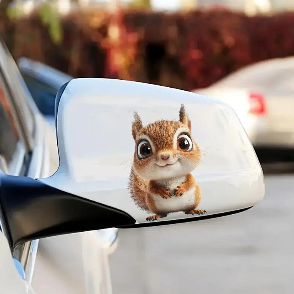 Cartoon Cute Squirrel Glass Car Beautification Decoration Sticker