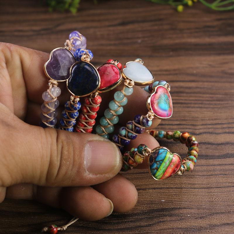 Genuine Amazonite Beaded Handmade Healing Reiki Chakra Boho Women Bracelet Gifts