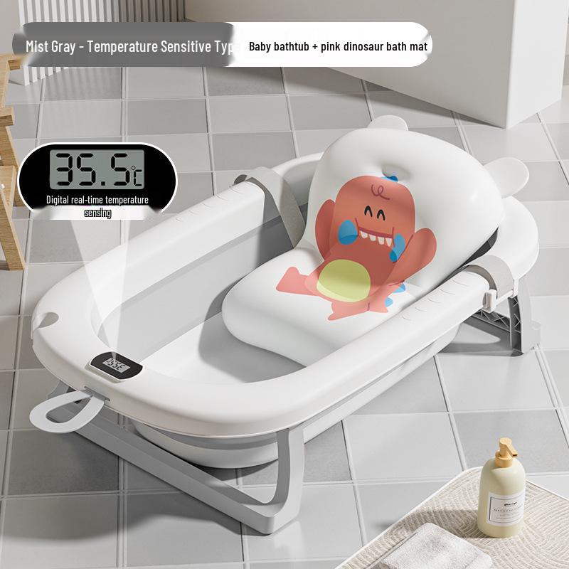 Foldable Baby Bathtub - Large, Sit or Lie for Kids, Newborn Bath Essentials for Home Use