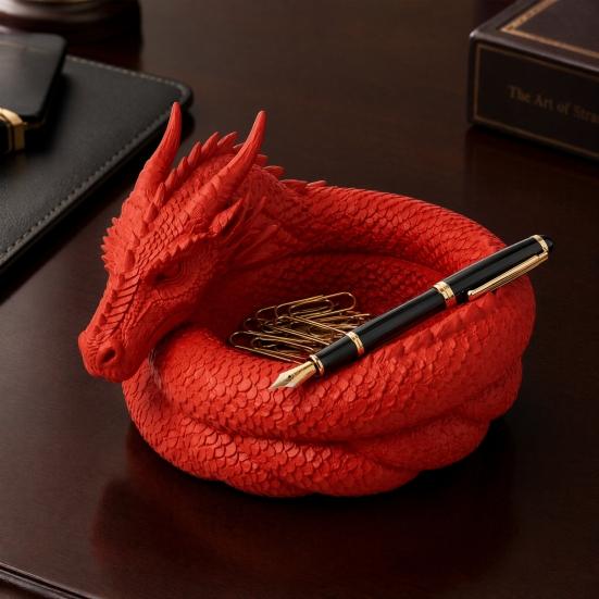 3D Printed Fantasy Dragon Catchall, Gothic Dragon Catchall Bowl, Desktop Key Storage Tray, Jewelry Tray Organizer, Desk Companion for Home Office Room