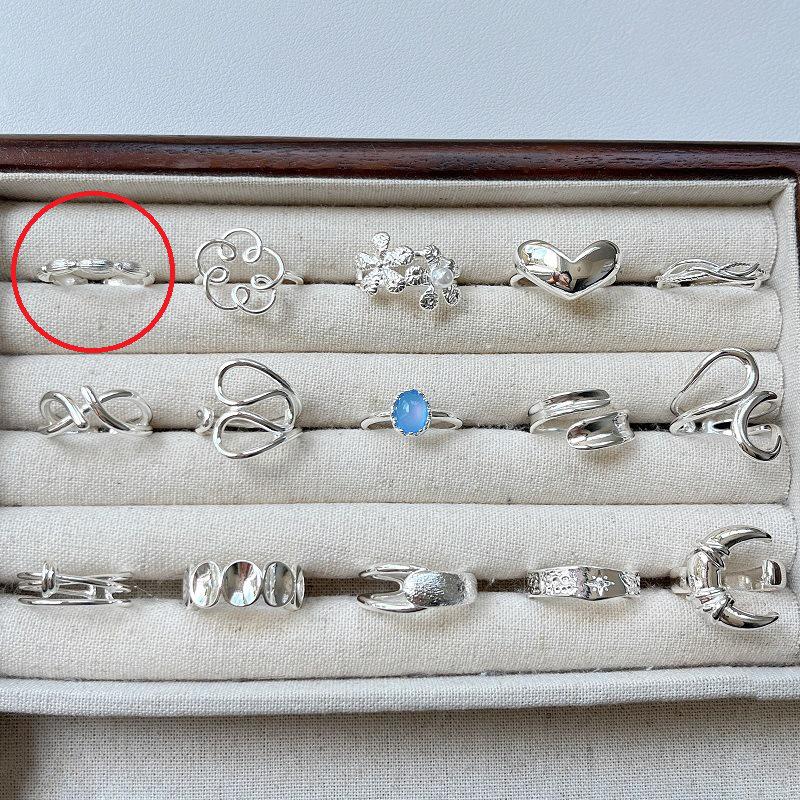 Koreanischer 925 Sterlingsilber Geometrischer Ring: Nicht verblassend, vielseitig, verstellbar, glänzendes Finish für Frauen.