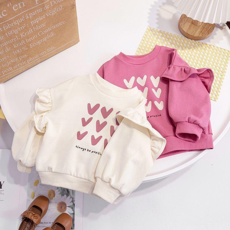 New Cute Baby Girl Heart Pullover: Spring/Autumn Princess Sweatshirt