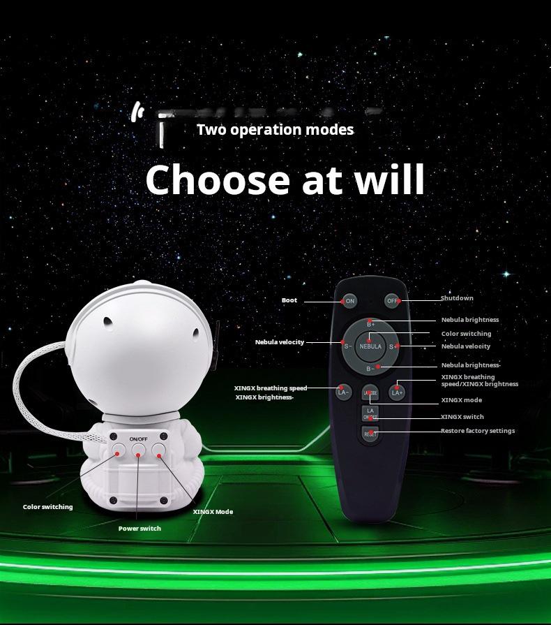 Starlit Sky Projector Night Light: Bedroom Ornament with Hug Star Style & Laser Fantasy Nebula Effect.