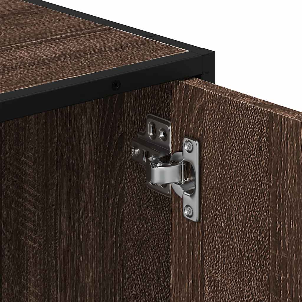 Bathroom Vanity Cabinet Brown Oak Effect 90 X 33 X 60 Cm