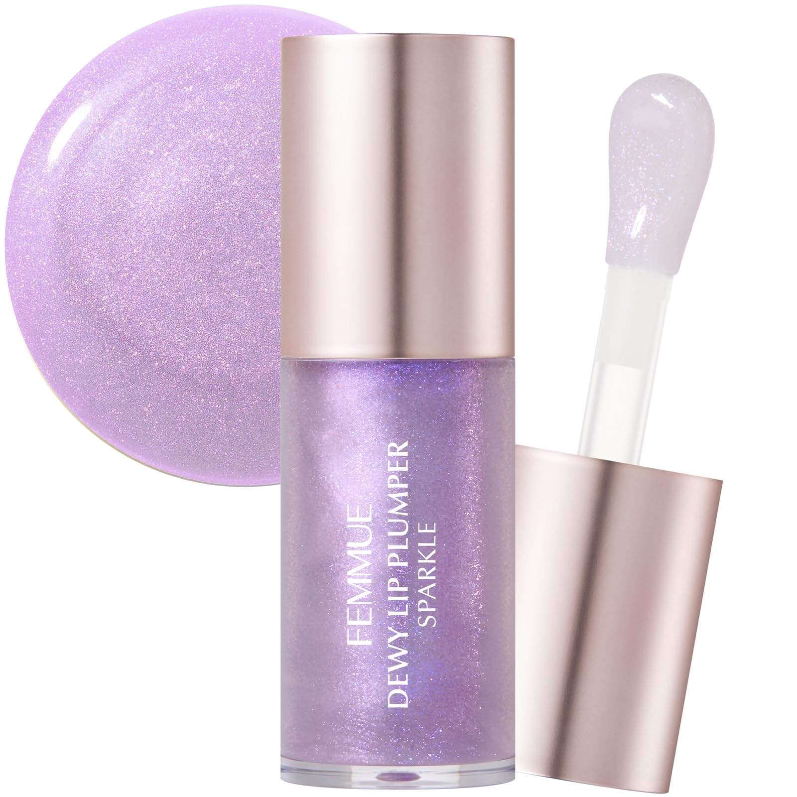 

FEMMUE Lip Gloss: Plump and Moisturize for Sheer, Naturally Glossy Lips. Dewy Lip Plumper Sparkle, Authentic Japanese Product, Jasmine.