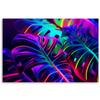 Canvas Print, Monstera Leaves In Neon Colors