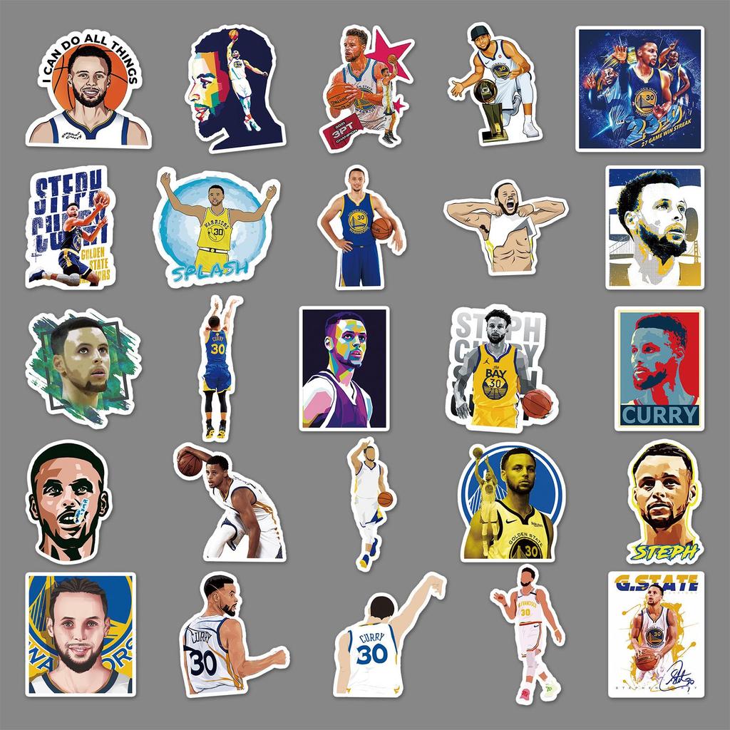 50 Kuri Graffiti Stickers: Personalized Basketball Stars Car Motorcycle Suitcase Decorations