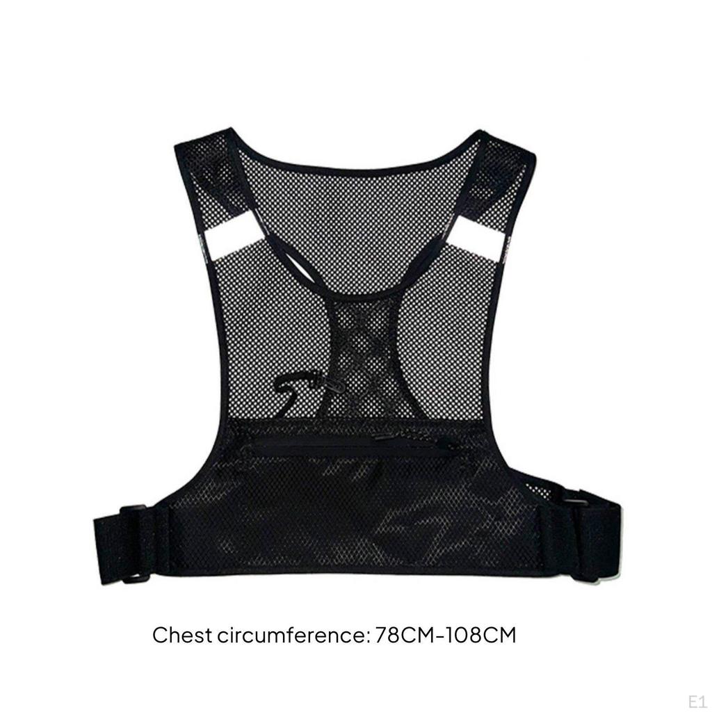 Reflective Running Vest Lightweight Chest Pack Multiple Compartments Drink Reservoir