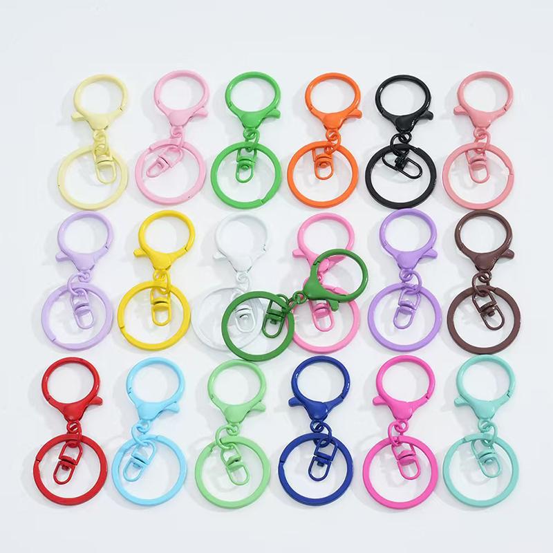 10Pcs Multicolor Keyring Lobster Clasp Hooks With Adjustable Buckle For Making Keychain Diy Bags Doll Hook Jewelry Accessories