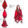 Elegant Gothic Red Riding Hood Cape Costume With Lace Up Details For Women And Girls