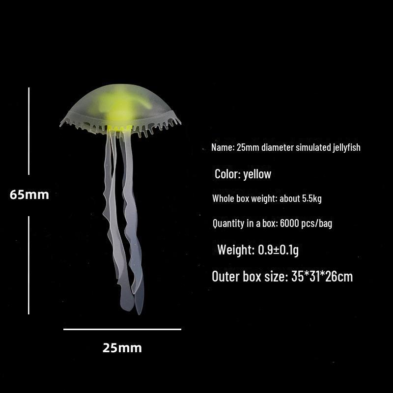 Mini Luminous Silicone Jellyfish for Aquarium Decoration