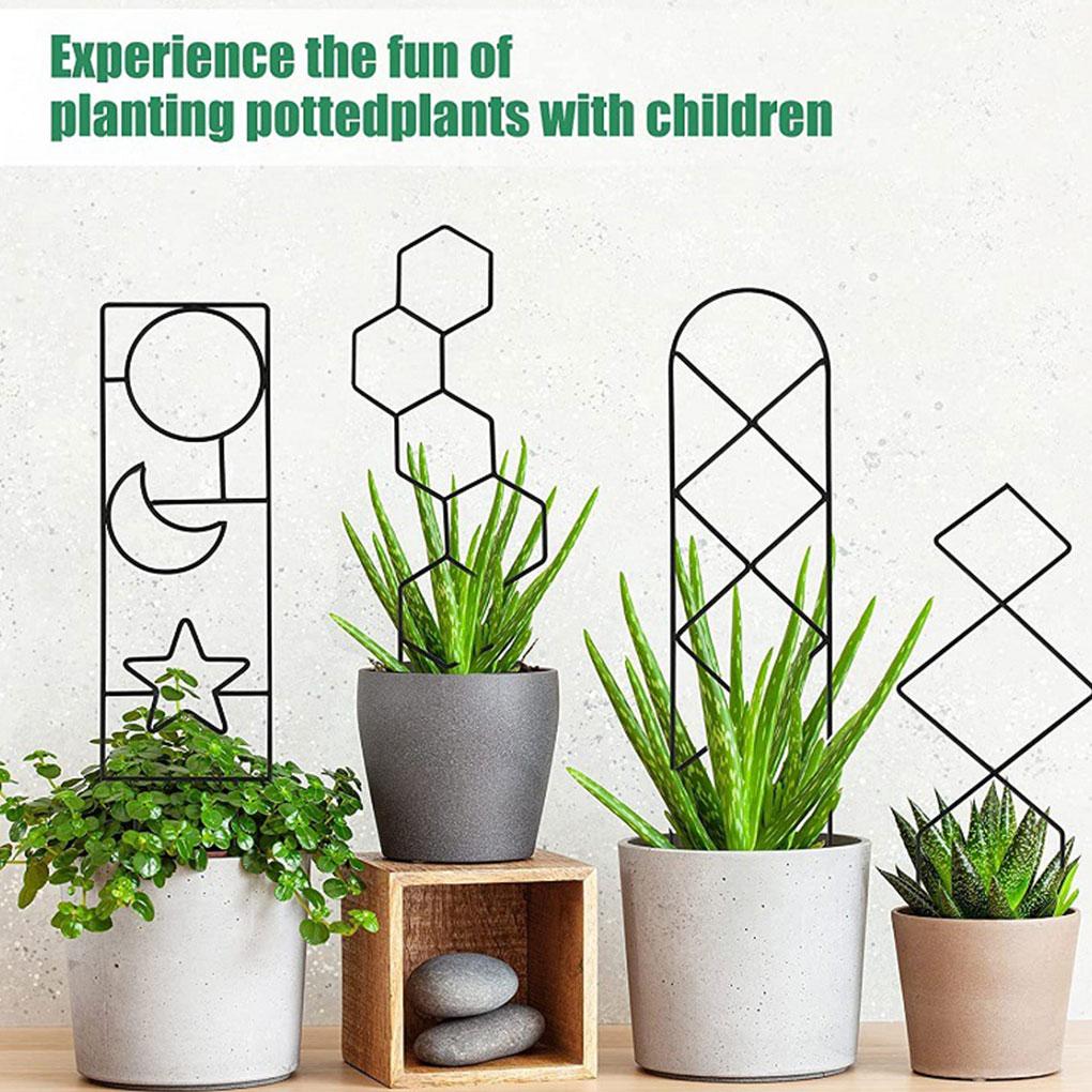 2x Black Small Metal Trellis For Pots Sturdy Support For Indoor Climbing Plants Indoor Plant Support