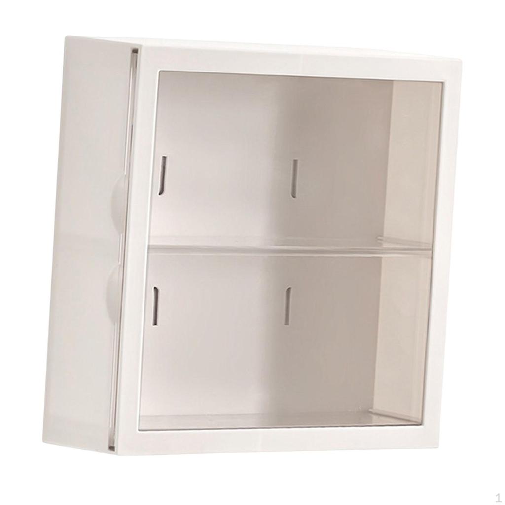2 Layer Clear Display Case,Dustproof Protection Showcase Storage Box,Wall Mounted Box