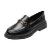 Women's Retro British-Style Square-Toe Leather Loafers - Autumn 2022, Chunky Soles & Heels
