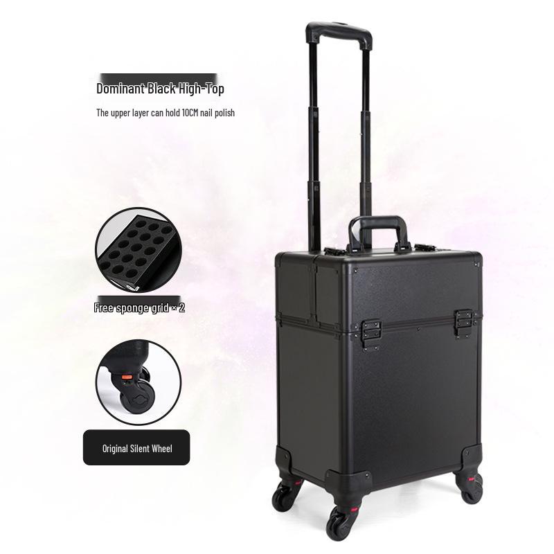 Professioneller Kosmetikkoffer mit Trolley: Aufbewahrung für Nailart-, Tattoo-, Friseur- und Makeup-Artist-Utensilien, Lieferung in einem Stück