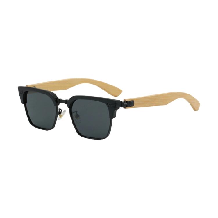 

Unisex Retro Sunglasses Frame With Wooden Detail UV400 Protections Lightweight Metal For Travel Sports