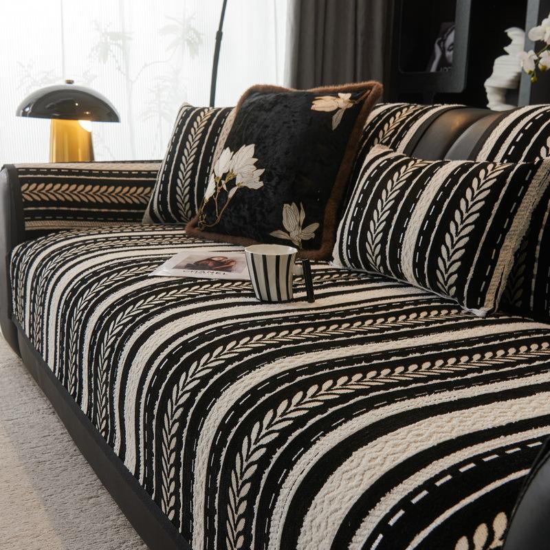 

Sofa Cushion Universal In All Seasons New Seat Cushion Non-Slip All-Inclusive Light Luxury High-End Sense Simple Modern Cover Leather 70*70cm