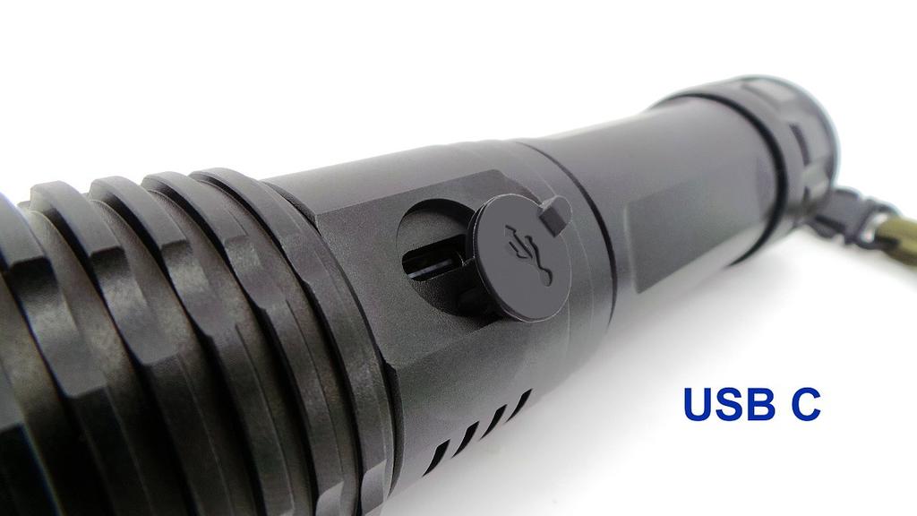 Powerful LED Tactical Flashlight 10000lm 600m USB C