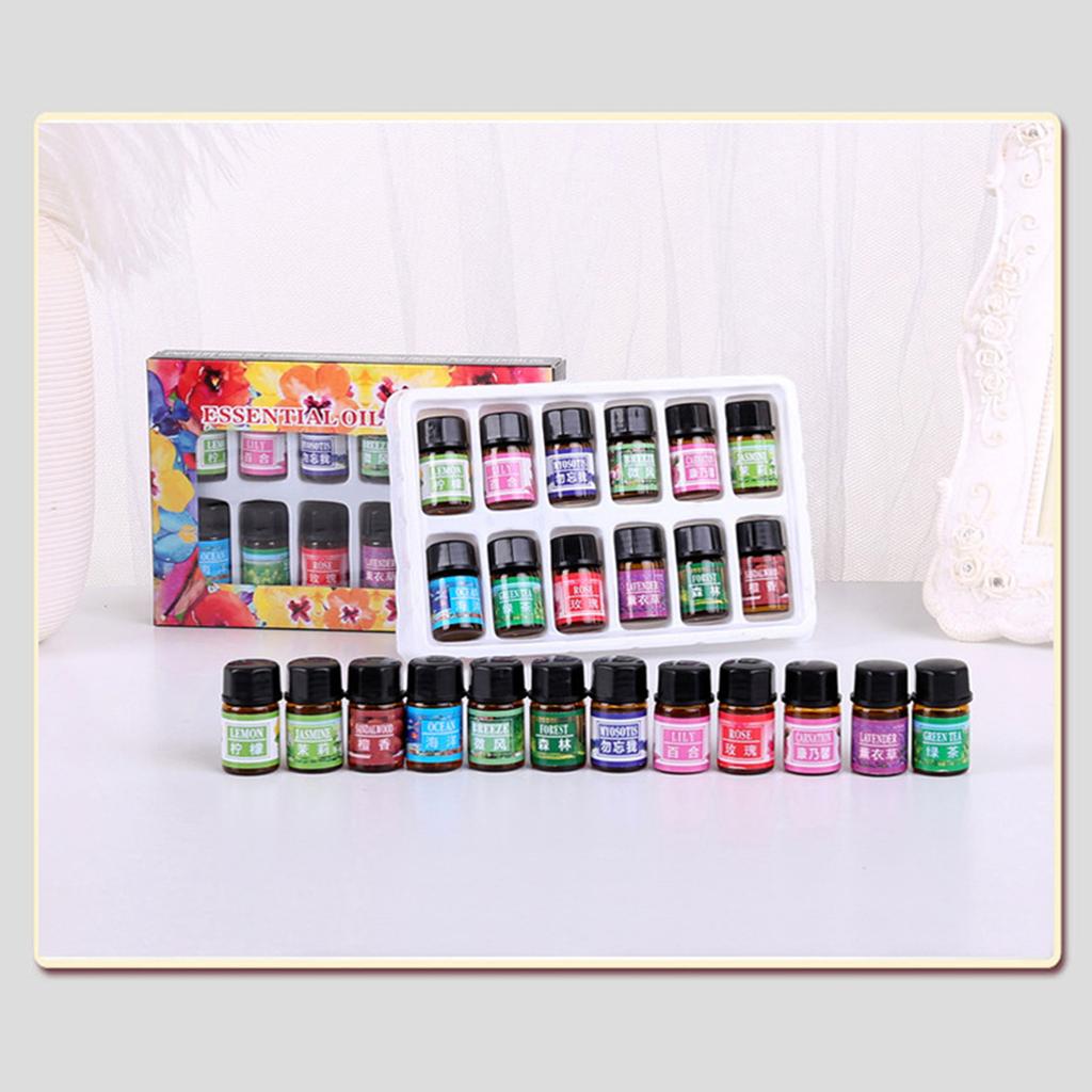3ML 12PCS Conjunto de óleos essenciais naturais solúvel em água Aroma Óleo essencial de aromaterapia para óleo