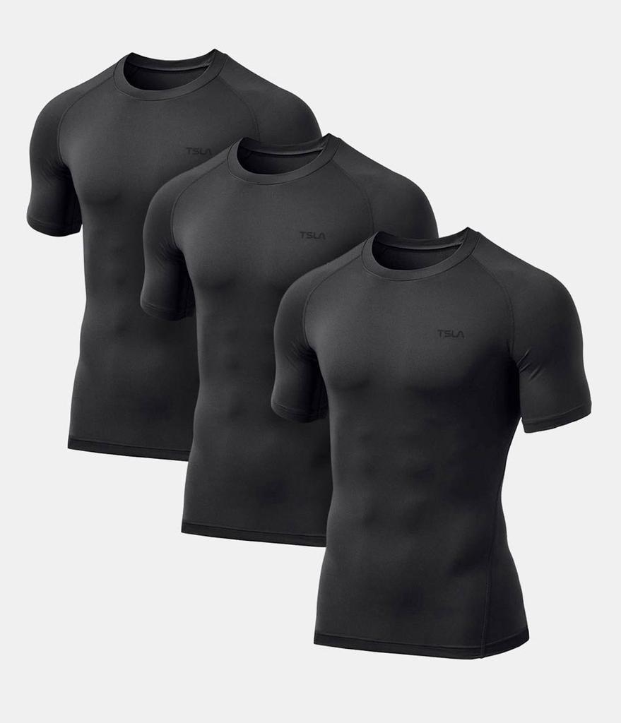 Teseulla [3Pack] Functional Undershirt Gym Short Sleeve T-Shirt