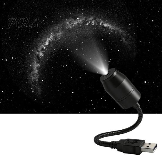 Adjustable Projection Lamp USB Star Projector Ambient Light with 360° Hose, LED Night Universal for Car Bedroom Office, Romantic Starry Sky