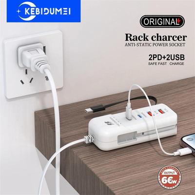 4-Port-Schnellladestation, Netzteil, USB-PD-Ladegerät, Hub mit mehreren Anschlüssen, Extender zum Aufladen von Handys, Tablets und Kameras