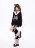 TOWYYO Hoodie mit Band und Lang Perfekt für und Herbst Damen Harajuku-inspiriert Schulterfrei Träger, Ärmel, Print, Y2k, Niedlich, V-Ausschnitt,