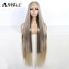 Noble Synthetic Lace Front Wigs For Women 38 Inch Straight Wig Lace Wig Ombre Blonde Lace Wigs Cosplay Straight Lace Front Wig