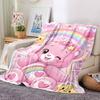 1pc Rainbow Heart Bear flannel Blanket for Super Soft Cute Comfort Blanket for Travel Bedding Couch Sofa Blanket Y73035