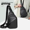 Men's Crossbody Chest Bag - Trendy Korean Style Cowhide Shoulder Bag