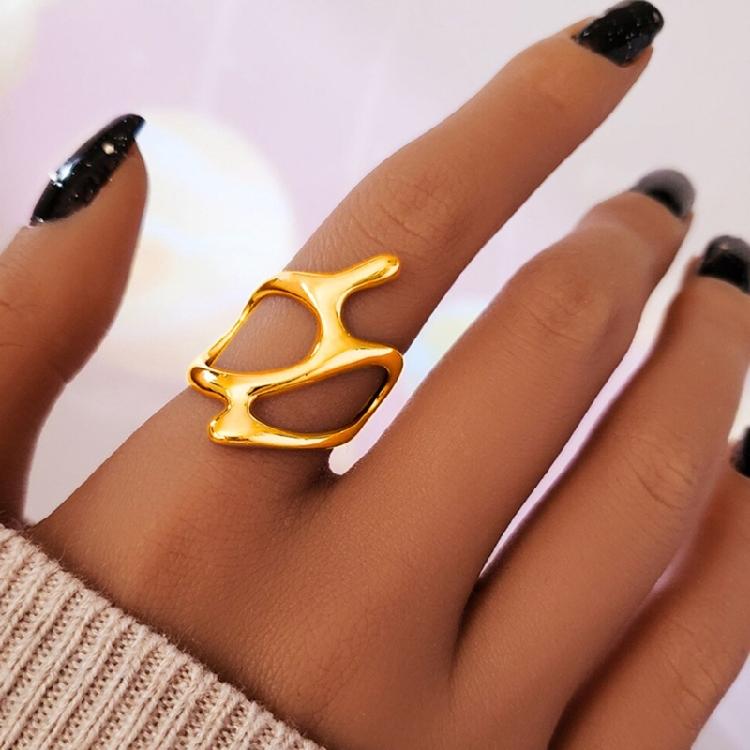 Gold Silver Color Trend Vintage Elegant Ring For Women Party Jewelry