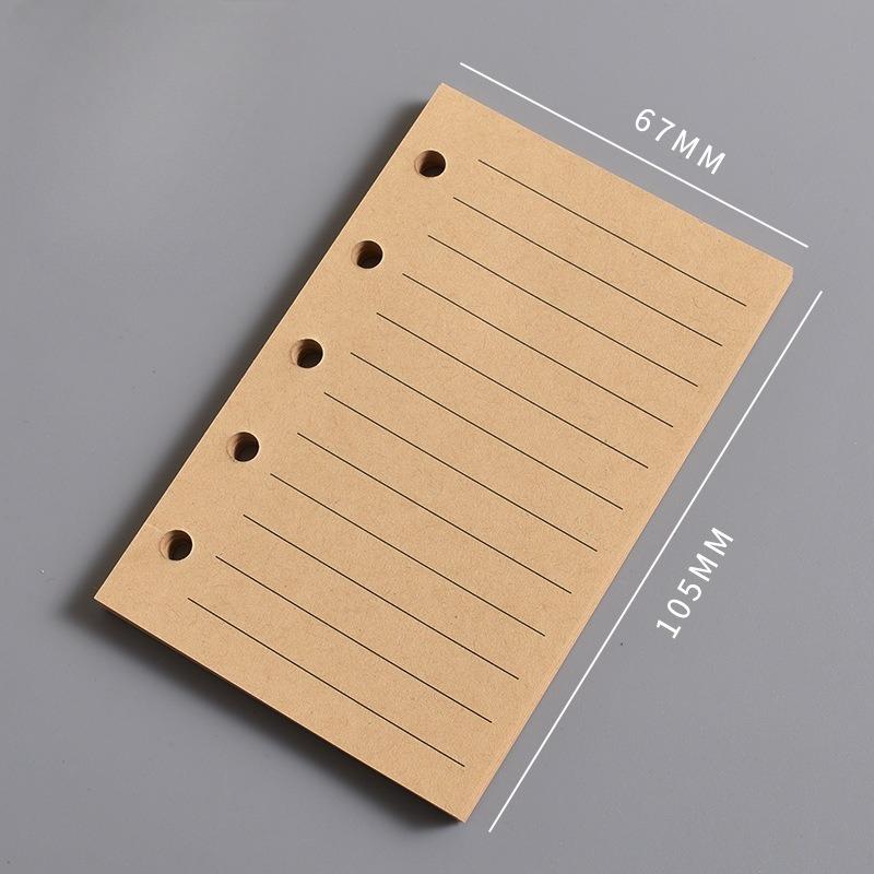 Die Innenseite des M5 Notizbuchs Die leere vertikale Linie des A8 Loseblatt-Kernquadrats und der Wochenplan Eine Seite pro Tag zum Eintragen