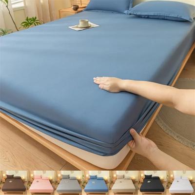 Luxury Double Bed Bed Sheet Elastic Fitted Sheet Mattress Cover Couple Bed Linen Non-slip Adjustable Bed Cover