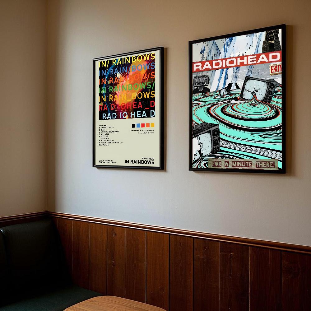 Banda de Art Rock Radiohead Póster de Música arte pared adhesiva impermeable hogar sala de estar dormitorio bar decoración estética