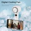 Bedroom Living Room Strong Wind Charging Fan Intelligent Digital Display Cooling Fan Outdoor Portable Cold Compress Handheld USB Fan 7.2W 55*82*170mm