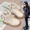 Classmate 2025 fried street girls small fragrant wind short boots children's princess shoes autumn and winter foreign style versatile velvet Martin bo