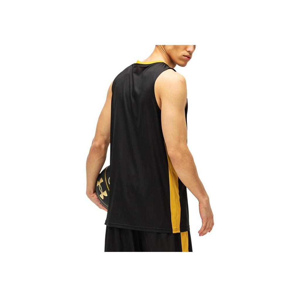 Under Armour Color Block Knit Training Basketball Vest Men Tops Black 21500107-001