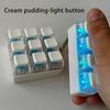 Diy Keyboard Fidget Keychain Keys Button Relief Stress Clicker Toy Keycap 9Keys Emit Light Finger Keyboard Cap Adult
