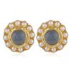 Vintage Baroque pearl crystal stud earrings feminine elegance court style earrings trendy simple earrings