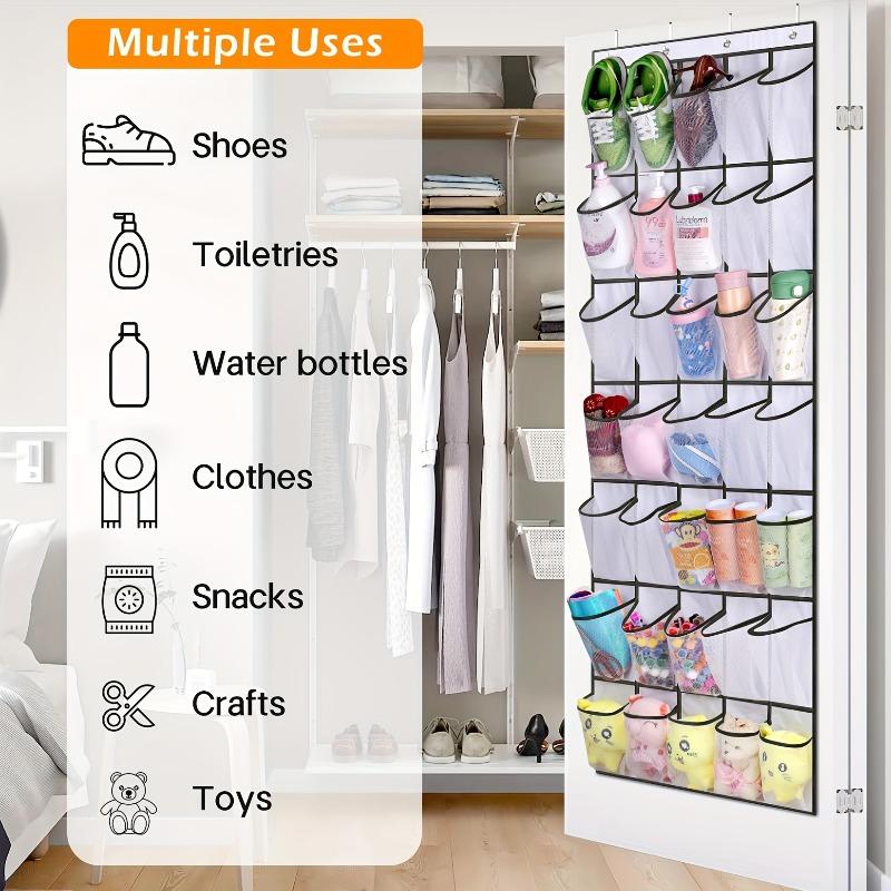 Shoe Storage Rack on Door–Hanging Organizer with 14/24 Mesh Bags for Wardrobe Entryway,Bedroom – Fits Men's Shoes&Women's Heels