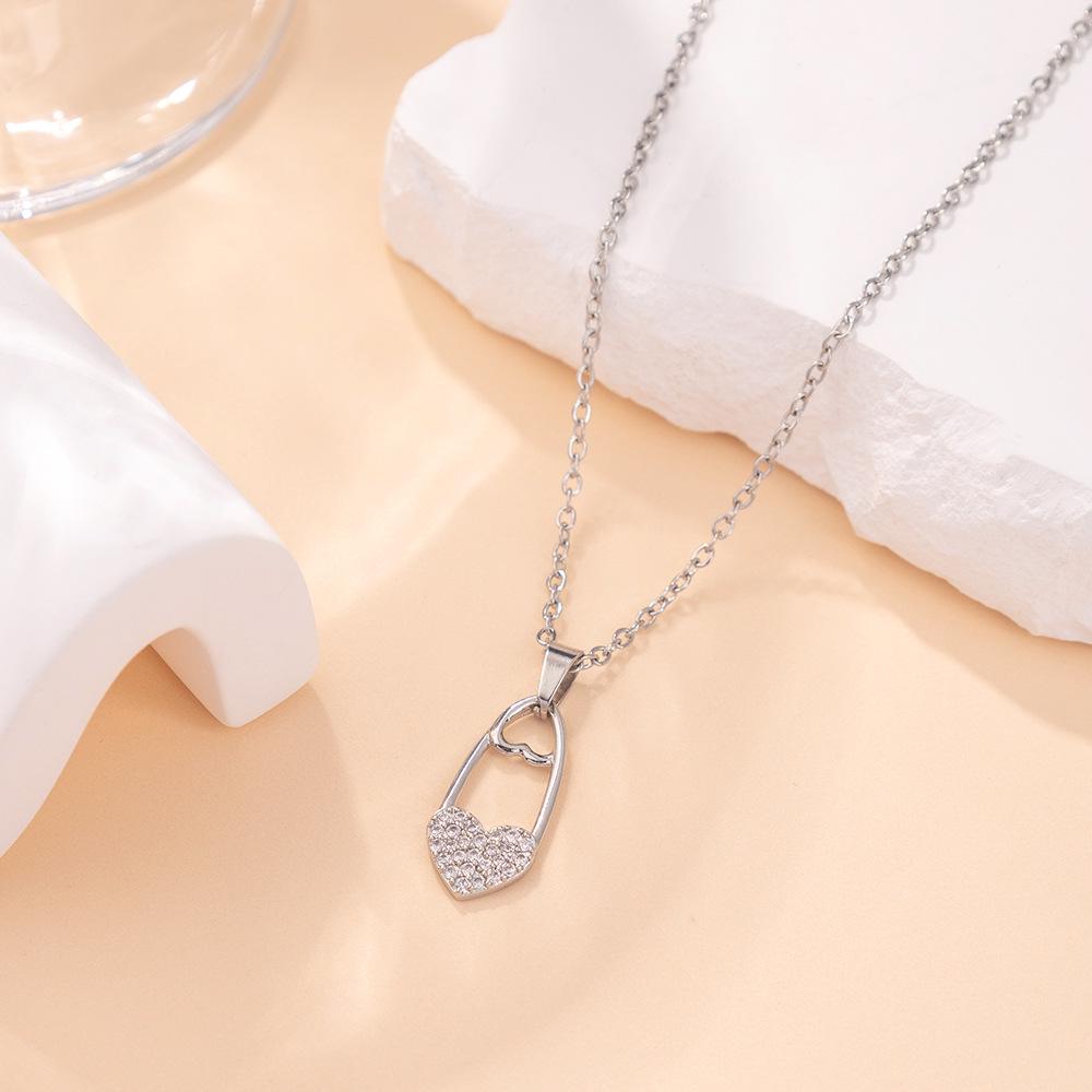 Kadın Lüks Titanyum Çelik Kolye Ucu Klavikula ve Uzun Kazak Kolyesi - Niş Tasarım