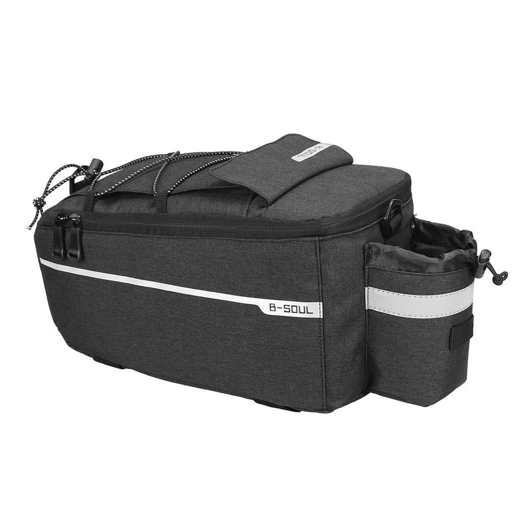 9L Thermal Bike Bag for Trunk with Bottle Pocket and Shoulder Strap, Black