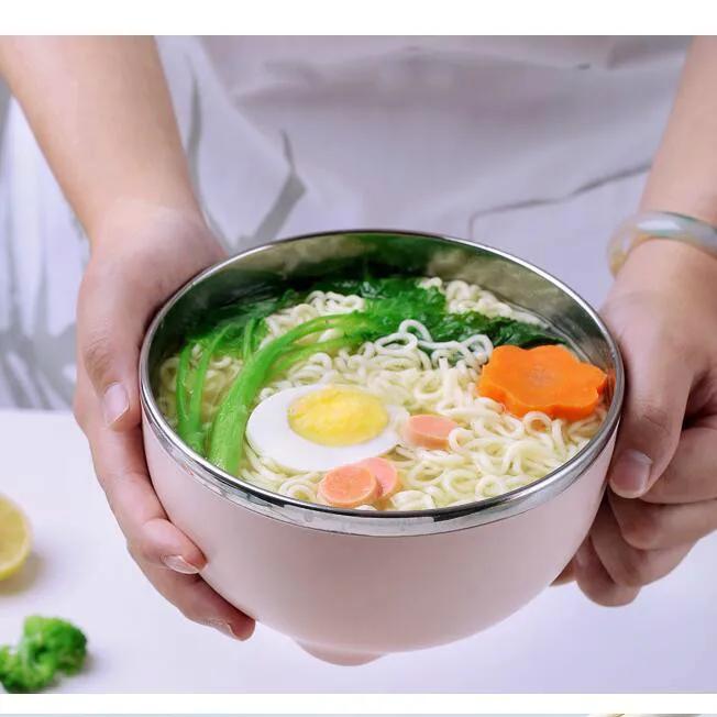 304 Stainless Steel Household Instant Noodle Bowl with Lid Lunch Box Eating Student Packed Gadgets Kitchen Tableware Tools